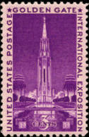 1939 USA Golden Gate International Exposition Stamp Sc#852 History Architecture Tower - Ungebraucht