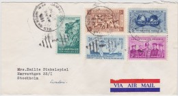 USA 1955 STAMPS ON AIR MAIL COVER TO SWEDEN - 2c. 1941-1960 Lettres