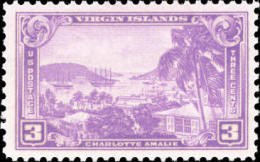 1937 USA Virgin Islands Stamp Sc#802 Charlotte Amalie Harbor History Ship - Ungebraucht