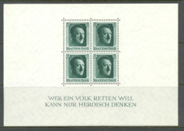 1937 REICH HITLER PERFORATED SOUVENIR SHEET MICHEL: B7 MNH ** - Blocks & Kleinbögen