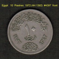 EGYPT   10  PIASTRES  1972 (AH 1392)  (KM # 430) - Aegypten