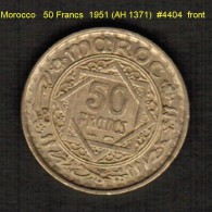 MOROCCO   50  FRANCS  1951 (AH 1371)  (Y # 51) - Maroc