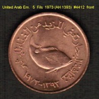 UNITED ARAB EMIRATES   5  FILS   1973 (AH 1393)  (KM # 2.1) - Ver. Arab. Emirate