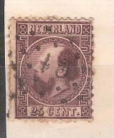 NEDERLAND / Netherlands / Pays Bas,1867, Guillaume II, Yvert N° 11, 25 C VIOLET FONCE Obl, B/TB, Cote 140 Euros - Gebraucht