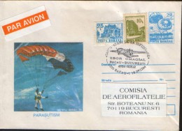 Romania - Postal Stationery Envelope 1993 -  Special Cover,Parachutting - Parachutting