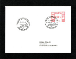 SUISSE FLAMME MECANIQUE Noir : 3992 BETTMERALP . DU 30.5.1988 - Postage Meters