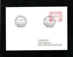 SUISSE FLAMME MECANIQUE Noir : 3993 GRENGIOLS . DU 30.5.1988 - Postage Meters