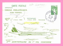 CPM  VEIRFEIL   XEME ANNIVERSAIRE DU 1ER VOL DU CONCORDE - Verfeil