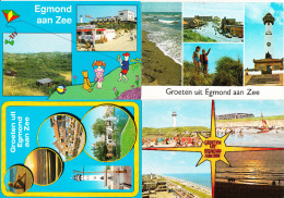 4 Ansichten: Egmond Aan Zee (Multiviews) - Vuurtoren/Phare , Strand Etc. -    Noord-Holland - Nederland - Egmond Aan Zee