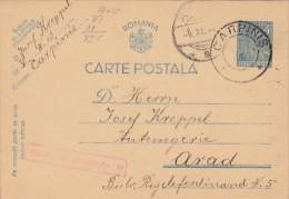 7793- KING MICHAEL, PC STATIONERY, ENTIER POSTAUX, CENSORED TIMISOARA NR 10, 1941, ROMANIA - Cartas De La Segunda Guerra Mundial