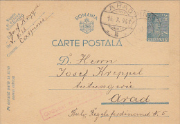 7794- KING MICHAEL, PC STATIONERY, ENTIER POSTAUX, CENSORED TIMISOARA NR 10, 1941, ROMANIA - 2de Wereldoorlog (Brieven)