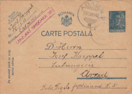 7798- KING MICHAEL, PC STATIONERY, ENTIER POSTAUX, CENSORED TIMISOARA NR 28, 1942, ROMANIA - 2. Weltkrieg (Briefe)