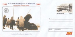 467FM- WHALE HUNTING, POINT ARROW- ALASKA, COVER STATIONERY, 2008, ROMANIA - Ballenas