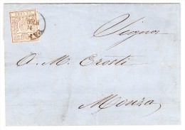 Parma - Sass 10 - Brief 11.2.1858 Parma Mit 25C Braun Einzelfrankatur Nach Monza - Parme