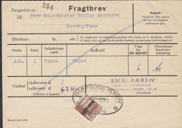 Denmark POSTFÆRGE Fragtbrev Ferry Freight Bill FANØ - ESBJERG FÆRGERI 1961 - Pacchi Postali