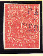 Parma 1853 Mi.7 Gestempelt 15 Cent Rot Signiert Diena - Parma