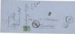 053/23 - Lettre TP 18 Points 16 ARLON 1866 Vers DIEKIRCH - Passage Par ARLON Bureau- Frontière Le Lendemain - Ufficio Di Transito