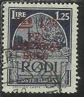 OCCUPAZIONE TEDESCA EGEO GERMAN OCCUPATION 1943  PRO ASSISTENZA EGEO LIRE 1,25 USATO USED OBLITERE' - Egée (Duitse Bezetting)