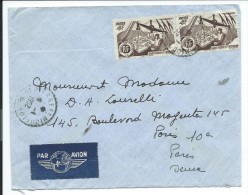 Lettre Par Avion Saint Pierre Et Miquelon,1952, Laurelli (enveloppe Seule) Paire Timbres 4f  Voir 2 Scans # - Covers & Documents