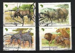 Hungary 1997. Animals Of Africa Set / Lion, Zebra Etc. Used Set - Used Stamps