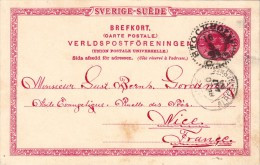 Sverige To Nice, Intero Postale 1894 - Ganzsachen