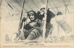 69 LYON - AVIATION - Legagneux - Biplan Sommer Et Mme Herriot, Première Aviatrice Lyonnaise Au Départ - Other & Unclassified