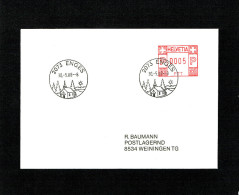 SUISSE FLAMME MECANIQUE Noir : 2073 ENGES. DU 30.5.1988. - Postage Meters