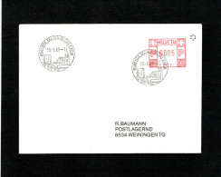 SUISSE FLAMME MECANIQUE Noir : 6541 STA.MARIA IN CALANCA . DU 30.5.1988. - Postage Meters