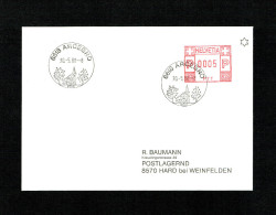 SUISSE FLAMME MECANIQUE Noir : 6618 ARCEGNO. DU 30.5.1988. - Postage Meters