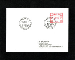 SUISSE FLAMME MECANIQUE Noir : 7315 VÄTTIS . DU 30.5.1988. - Postage Meters