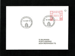 SUISSE FLAMME MECANIQUE Noir : 8219 TRASADINGEN . DU 30.5.1988. - Postage Meters