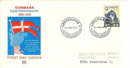 POLITICS HISTORY WW1 WORLD WAR I REUNION OF NORD SCHLESVIK WITH DENMARK DANMARK DÄNEMARK 1970 MI 497 FDC Slania Map - WO1