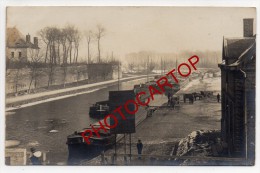 BOUCHAIN-Canal-Peniches-Carte Photo Allemande-Guerre14-18-1WK-Militaria-Frankreich-France-59- - Bouchain