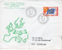 Enveloppe  - Cachet    Conseil De L´Europe  à Strasbourg   Le 24.09.1970 - Cartas & Documentos