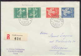 EUROPA 1961 SWISS SWITZERLAND SCHWEIZ SUISSE CEPT R-cover To POLAND Mi 736 737 + Tete-beche - Tête-bêche