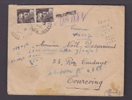 FRANCE. TIMBRE. LETTRE. GANDON. FOUGERES. TOURCOING. NORD. - 1944-45 Marianne (Dulac)