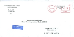 Ungarn Györ TGST 1997 Bürgermeister Luftpost Label Brief Nach Deutschland - Postmark Collection