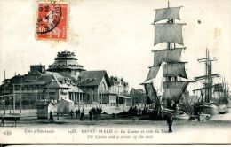 N°41379 -cpa Saint Malo -le Casino Et Coin Du Bassin- Voiliers- - Casino'