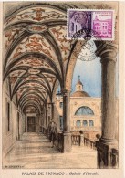 CP Maximum -Palais De Monaco - Galerie Hercule TP N ° 384 - Storia Postale