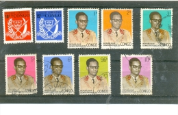 1969 CONGO Y & T N° 693 694 698 699 700 701 702 703 704 ( O ) Série Courante - Used