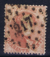 Belgium: 1863  OBP Nr 16  Used / Obl - 1863-1864 Medallones (13/16)