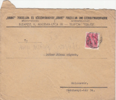 471FM- SAINT STEPHEN, STAMP ON COVER, PORCELAIN AND ROCK DISHES FACTORY HEADER, 1940, HUNGARY - Cartas & Documentos