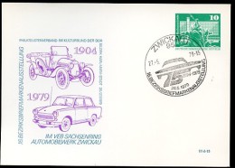 DDR PP16 D2/065 Privat-Postkarte AUTOS SACHSENRING ZWICKAU Sost. 1979  NGK 5,00 € - Postales Privados - Usados