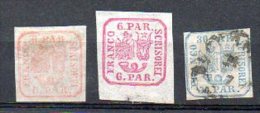 F692 Roumanie Armoiries 9 *  9a * Et 10 Obl - 1858-1880 Moldavië & Prinsdom