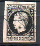 F699 Roumanie 20 Parale Obl Noir Sur Blanc - 1858-1880 Moldavia & Principality