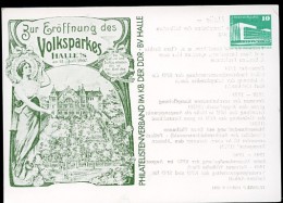 DDR PP18 B2/014 Privat-Postkarte ABKLATSCH Volkspark Halle 1982 - Cartes Postales Privées - Neuves