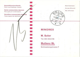 Taxierte Geschäftsantwortkarte  Melide - Muttenz             1960 - Postage Due