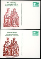 DDR PP18 B2/017 2 Privat-Postkarten FARBVARIANTEN DOM Magdeburg 1987  NGK 8,00 € - Cartoline Private - Nuovi