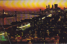 United States PPC New York City By Night MOBILE Alabama 1962 To KASTRUP Denmark 3-Stripe Lincoln Stamps (2 Scans) - Tarjetas Panorámicas