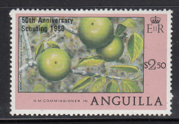 Anguilla MNH Scott #388 $2.50 Manchineel Overprinted '50th Anniversary Scouting 1980' - Anguilla (1968-...)